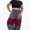 HaremPants.com Plus Size Lotus Mandalas Women's Harem Pants In Red
