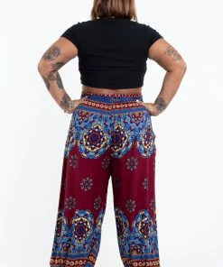 HaremPants.com Plus Size Lotus Mandalas Women's Harem Pants In Red 9 HaremPants.com Plus Size Lotus Mandalas Women's Harem Pants In Red
