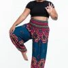 HaremPants.com Plus Size Lotus Mandalas Women's Harem Pants In Turquoise