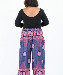 HaremPants.com Plus Size Mandala Elephant Women's Elephant Pants In Blue