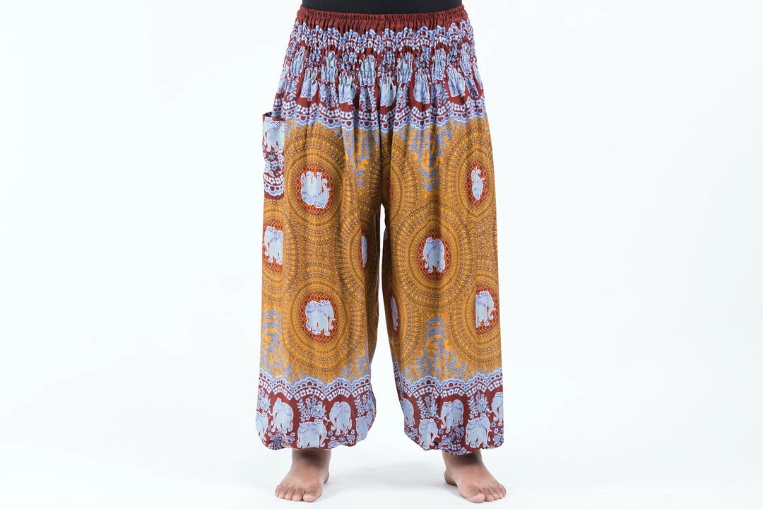 HaremPants.com Plus Size Mandala Elephant Women's Elephant Pants In Bronze 4 HaremPants.com Plus Size Mandala Elephant Women's Elephant Pants In Bronze