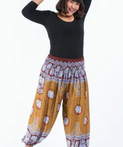 HaremPants.com Plus Size Mandala Elephant Women's Elephant Pants In Bronze 11 HaremPants.com Plus Size Mandala Elephant Women's Elephant Pants In Bronze