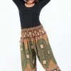 HaremPants.com Plus Size Mandala Elephant Women's Elephant Pants In Olive