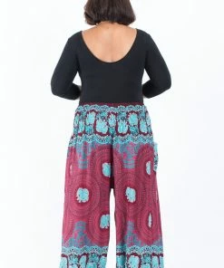HaremPants.com Plus Size Mandala Elephant Women's Elephant Pants In Red