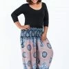 HaremPants.com Plus Size Mandala Elephant Women's Elephant Pants In Silver Gray