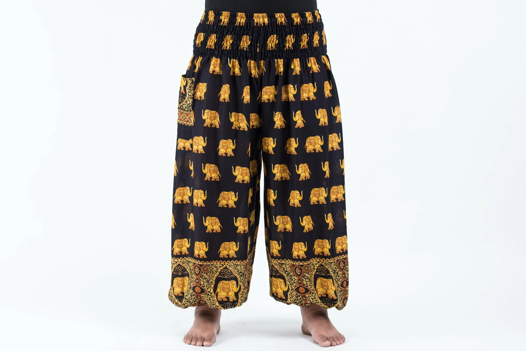 HaremPants.com Plus Size Golden Elephant Women's Elephant Pants In Black 4 HaremPants.com Plus Size Golden Elephant Women's Elephant Pants In Black