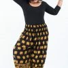 HaremPants.com Plus Size Golden Elephant Women's Elephant Pants In Black