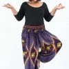 HaremPants.com Plus Size Peacock Elephant Women's Elephant Pants In Purple