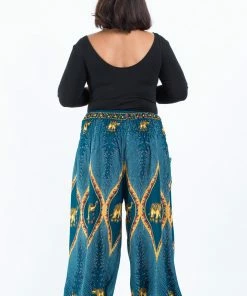 HaremPants.com Plus Size Peacock Elephant Women's Elephant Pants In Turquoise 10 HaremPants.com Plus Size Peacock Elephant Women's Elephant Pants In Turquoise