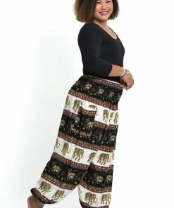 HaremPants.com Plus Size Elephant Bliss Women's Elephant Pants In Black