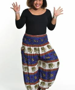 HaremPants.com Plus Size Elephant Bliss Women's Elephant Pants In Blue