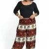 HaremPants.com Plus Size Elephant Bliss Women's Elephant Pants In Red