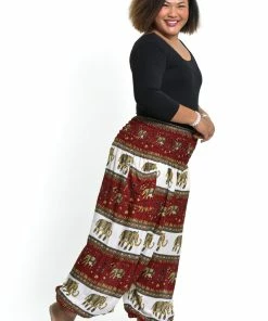 HaremPants.com Plus Size Elephant Bliss Women's Elephant Pants In Red