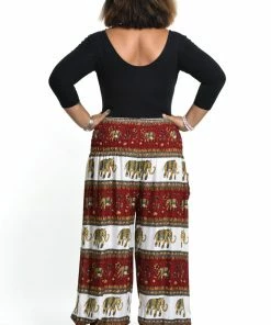 HaremPants.com Plus Size Elephant Bliss Women's Elephant Pants In Red