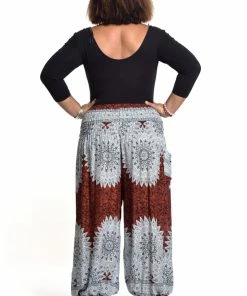 HaremPants.com Plus Size Marble Mandalas Women's Harem Pants In Brown