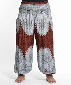 HaremPants.com Plus Size Marble Mandalas Women's Harem Pants In Brown