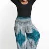 HaremPants.com Plus Size Marble Mandalas Women's Harem Pants In Turquoise