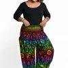HaremPants.com Plus Size Rainbow Elephant Women's Elephant Pants In Green