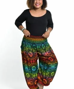 HaremPants.com Plus Size Rainbow Elephant Women's Elephant Pants In Orange