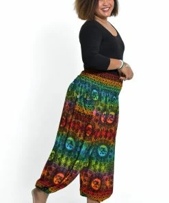 HaremPants.com Plus Size Rainbow Elephant Women's Elephant Pants In Orange