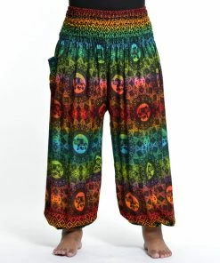 HaremPants.com Plus Size Rainbow Elephant Women's Elephant Pants In Orange