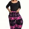 HaremPants.com Plus Size Turtle Print Women's Harem Pants In Pink