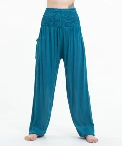 HaremPants.com Solid Color Women's Tall Harem Pants In Aqua Blue