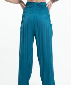 HaremPants.com Solid Color Women's Tall Harem Pants In Aqua Blue 9 HaremPants.com Solid Color Women's Tall Harem Pants In Aqua Blue