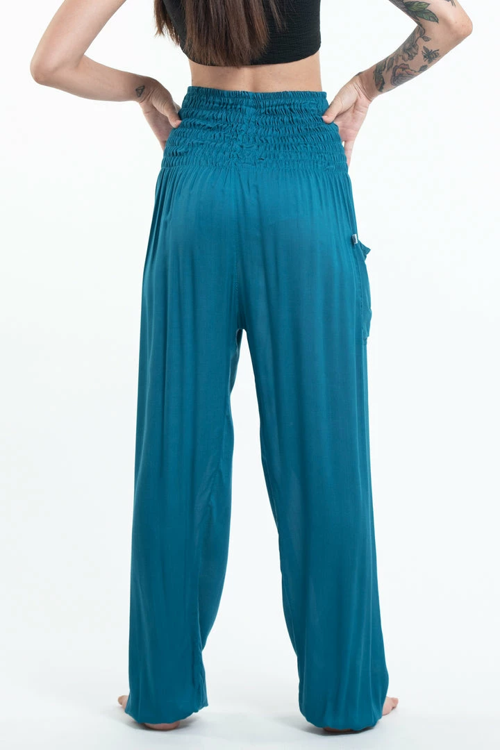 HaremPants.com Solid Color Women's Tall Harem Pants In Aqua Blue 6 HaremPants.com Solid Color Women's Tall Harem Pants In Aqua Blue