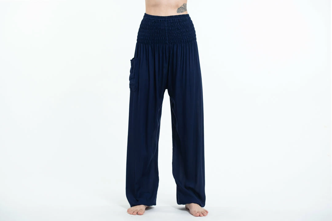 HaremPants.com Solid Color Women's Tall Harem Pants In Blue 4 HaremPants.com Solid Color Women's Tall Harem Pants In Blue