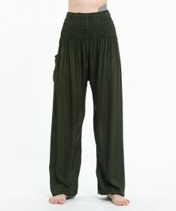 HaremPants.com Solid Color Women's Tall Harem Pants In Dark Green