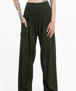 HaremPants.com Solid Color Women's Tall Harem Pants In Dark Green