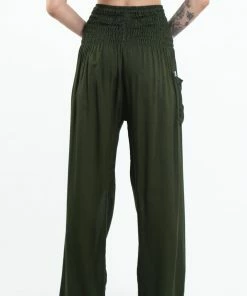 HaremPants.com Solid Color Women's Tall Harem Pants In Dark Green