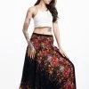 HaremPants.com Women's Floral Jumpsuit Harem Pants In Black