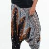 HaremPants.com Peacock Feathers Jumpsuit Harem Pants In Black