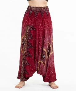 HaremPants.com Diamond Peacock Jumpsuit Harem Pants In Red Women's