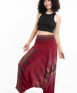 HaremPants.com Diamond Peacock Jumpsuit Harem Pants In Red Women's