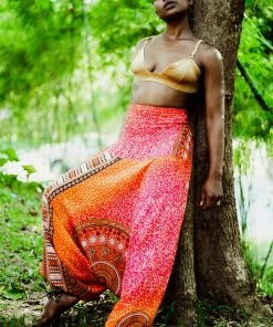 HaremPants.com Women's Tribal Chakras Jumpsuit Harem Pants In Orange