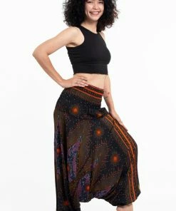HaremPants.com Peacock Eye Jumpsuit Harem Pants In Black Women's