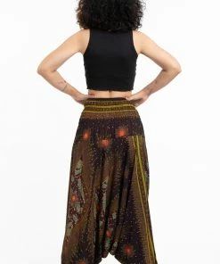 HaremPants.com Women's Peacock Eye Jumpsuit Harem Pants In Brown