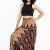 HaremPants.com Peacock Paisley Jumpsuit Harem Pants In Black Women's