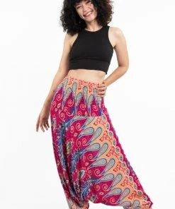 HaremPants.com Peacock Paisley Jumpsuit Harem Pants In Pink Women's