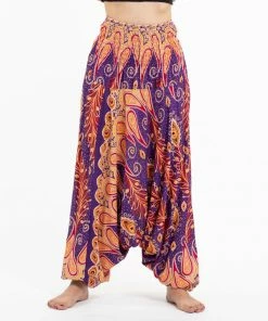 HaremPants.com Peacock Paisley Jumpsuit Harem Pants In Purple Women's