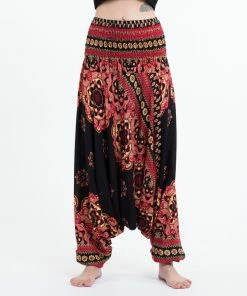 HaremPants.com Lotus Mandalas Jumpsuit Harem Pants In Black