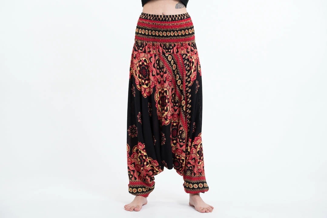 HaremPants.com Lotus Mandalas Jumpsuit Harem Pants In Black 4 HaremPants.com Lotus Mandalas Jumpsuit Harem Pants In Black