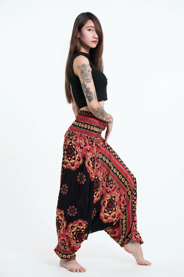 HaremPants.com Lotus Mandalas Jumpsuit Harem Pants In Black 5 HaremPants.com Lotus Mandalas Jumpsuit Harem Pants In Black