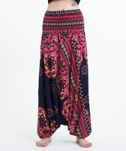 HaremPants.com Lotus Mandalas Jumpsuit Harem Pants In Navy