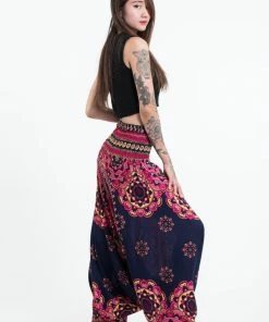 HaremPants.com Lotus Mandalas Jumpsuit Harem Pants In Navy