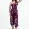 HaremPants.com Paisley Feathers Jumpsuit Harem Pants In Red
