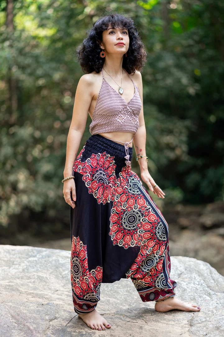 HaremPants.com Peony Mandalas Jumpsuit Harem Pants In Black Women's 3 HaremPants.com Peony Mandalas Jumpsuit Harem Pants In Black Women's
